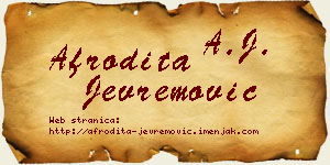 Afrodita Jevremović vizit kartica